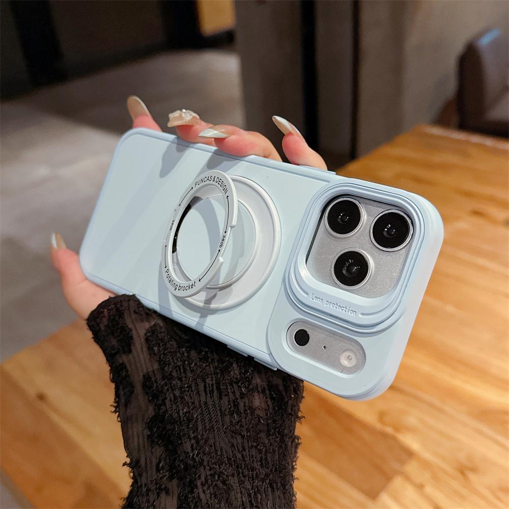 Rotate Stand Holder Ring Magnet Magnetic For Magsafe Case For Apple iPhone 17 16 15 14 13 Pro Max Shockproof Soft TPU Back Cover