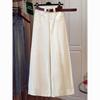 Off-White Plus Size Wide Waist Jeans, Floor Length, Loose Straight Leg, Bell Bottoms, Slimming Fit