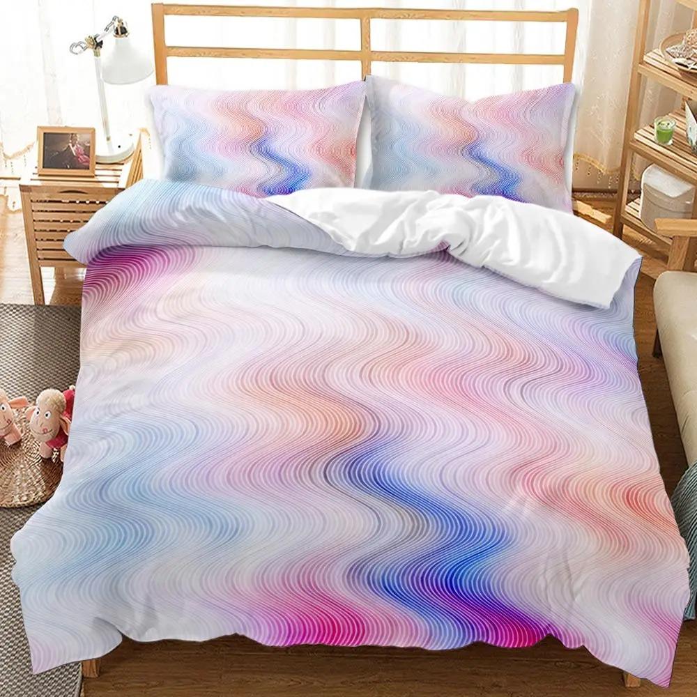 Marble Duvet Cover Set, Retro Style Paint Brush Colors In Marbling Texture Watercolor Artwork Soft Polyester Bedding Set