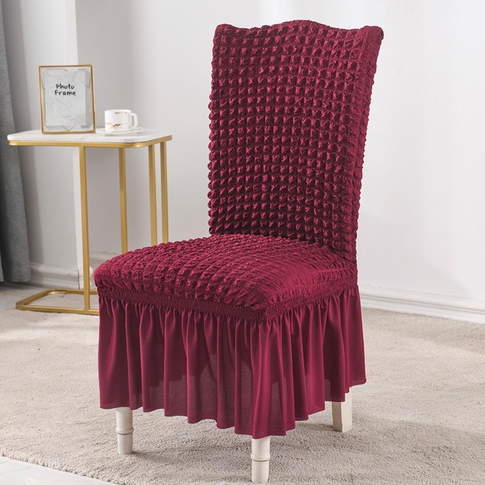 3D Bubble Lace Chair Cover Universal Stretchable Full Coverage Dining Chair Slipcover