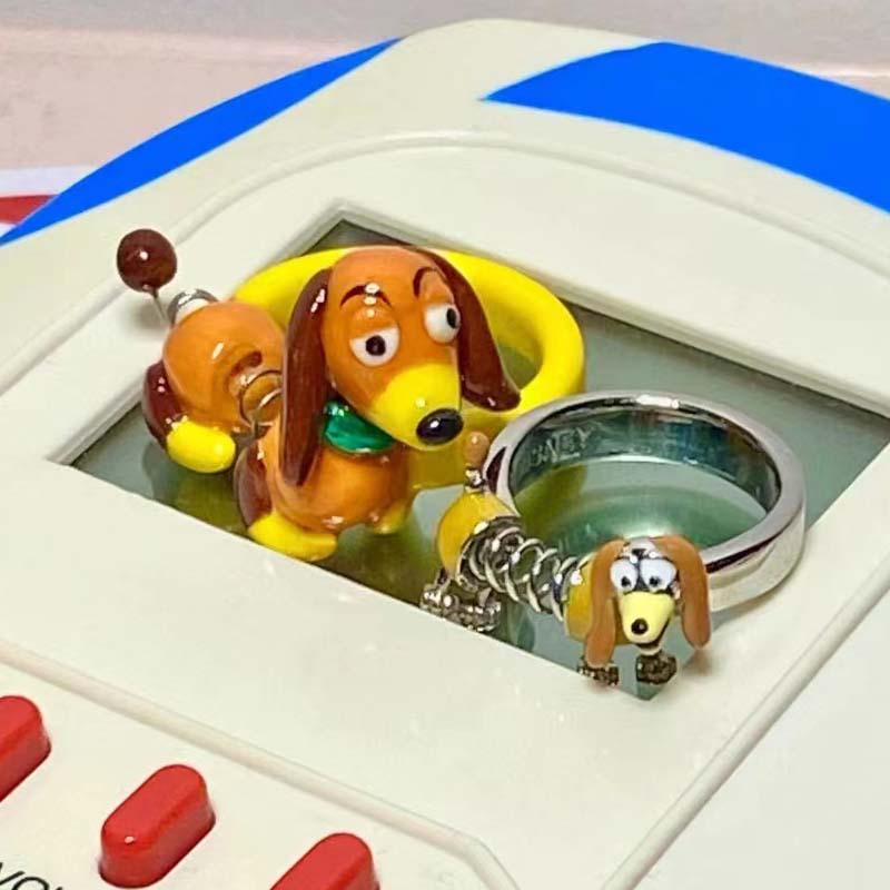 Inel de cupru pentru cățeluș din desene animate - Design copilăresc, versatil, deschis pentru femei