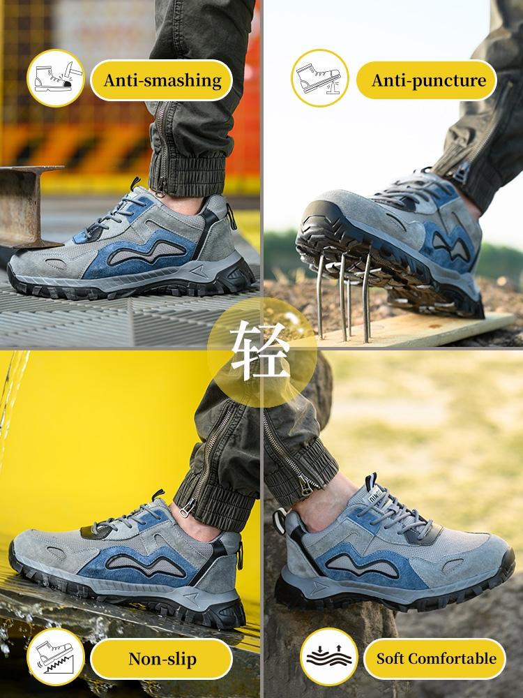 Leichte Sicherheitsschuhe für Herren, Anti-Smash, Anti-Pannen-Arbeitsschuhe, unzerstörbare Arbeitsschuhe, Schutzstiefel, Sicherheit