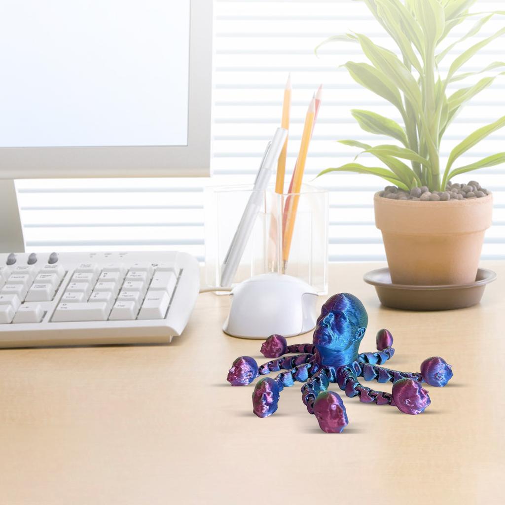 3D Printed Funny Toy: Articulated, Bald Novelty Desktop Ornament