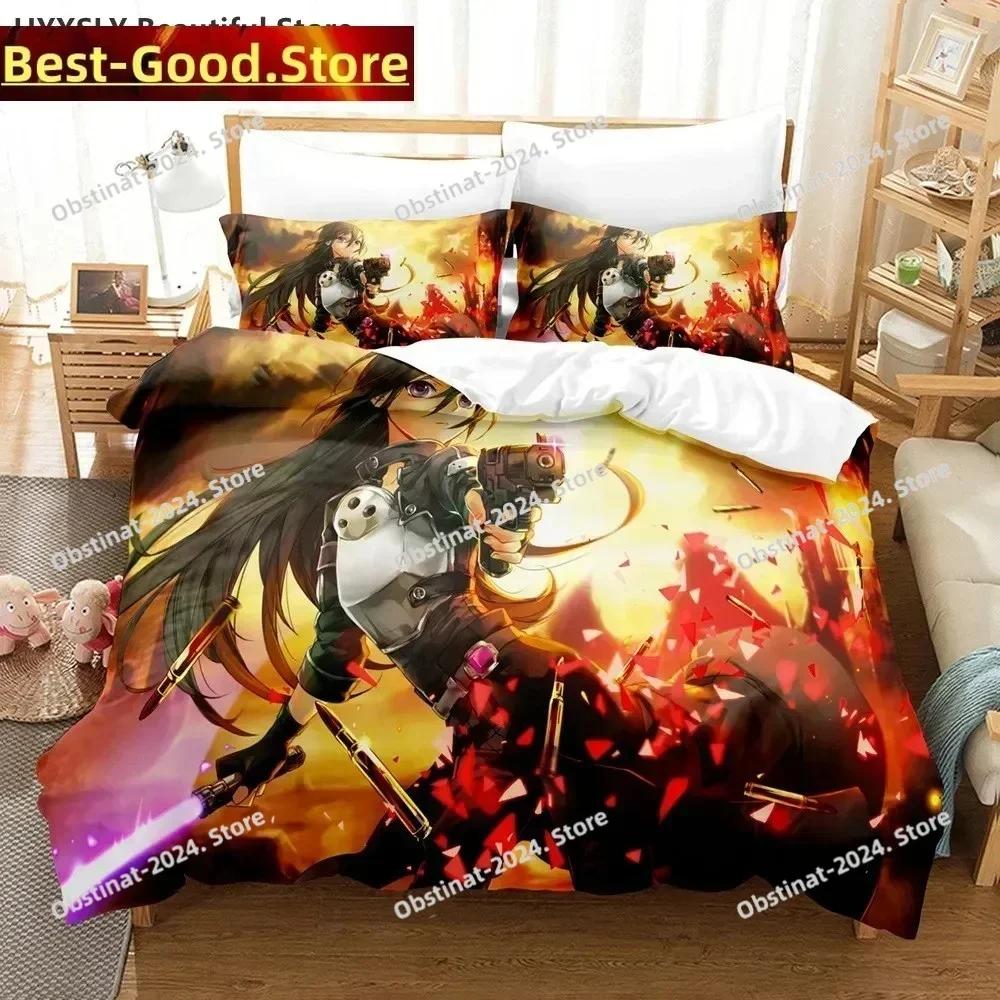 Sword Art Online Bedding Set Printed single Comforter Quilt Bed Cover Duvet Cover Pillow Case 3 Pieces Sets Kids Adult Size