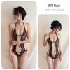 Long Night Sexy Lace Halter Bodysuit - Open Crotch, See-Through Flirtatious Nightwear for Women