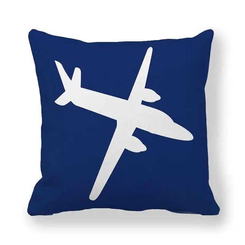 Cartoon Airplane Pattern Pillowcase Interior Decoration Office Living Room Home Pillowcase