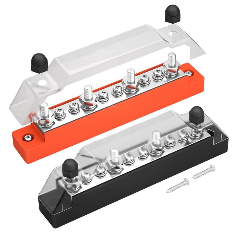 12V Terminal Bus Bar with Transparent Cover 130A AC/ 150A DC Power Distribution for Car Boat Marine Caravan RV