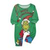 Christmas Family Matching Pajama Set with Festive Print, Long Sleeve and Long Pants for Parents and Kids