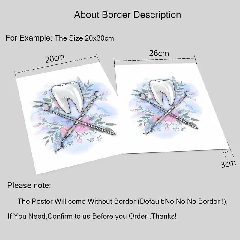 Abstract Watercolor Teeth Anatomy Flower Posters and Prints Dentist Wall Art Pictures Canvas Painting for Clinic Home Decoration