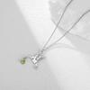 Tiny Birthstone Hummingbird Necklace Birthstone Bird Necklace Stainless Steel Necklace Hummingbird Necklace Bird Jewelry