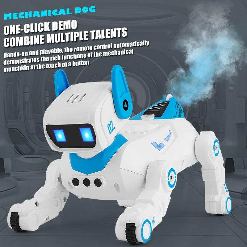 RC Robot Dog Electronic Stunt Pet with Light Sound Spray Interactive Touch Programmable Smart Mechanical Dog Kids Birthday Gift