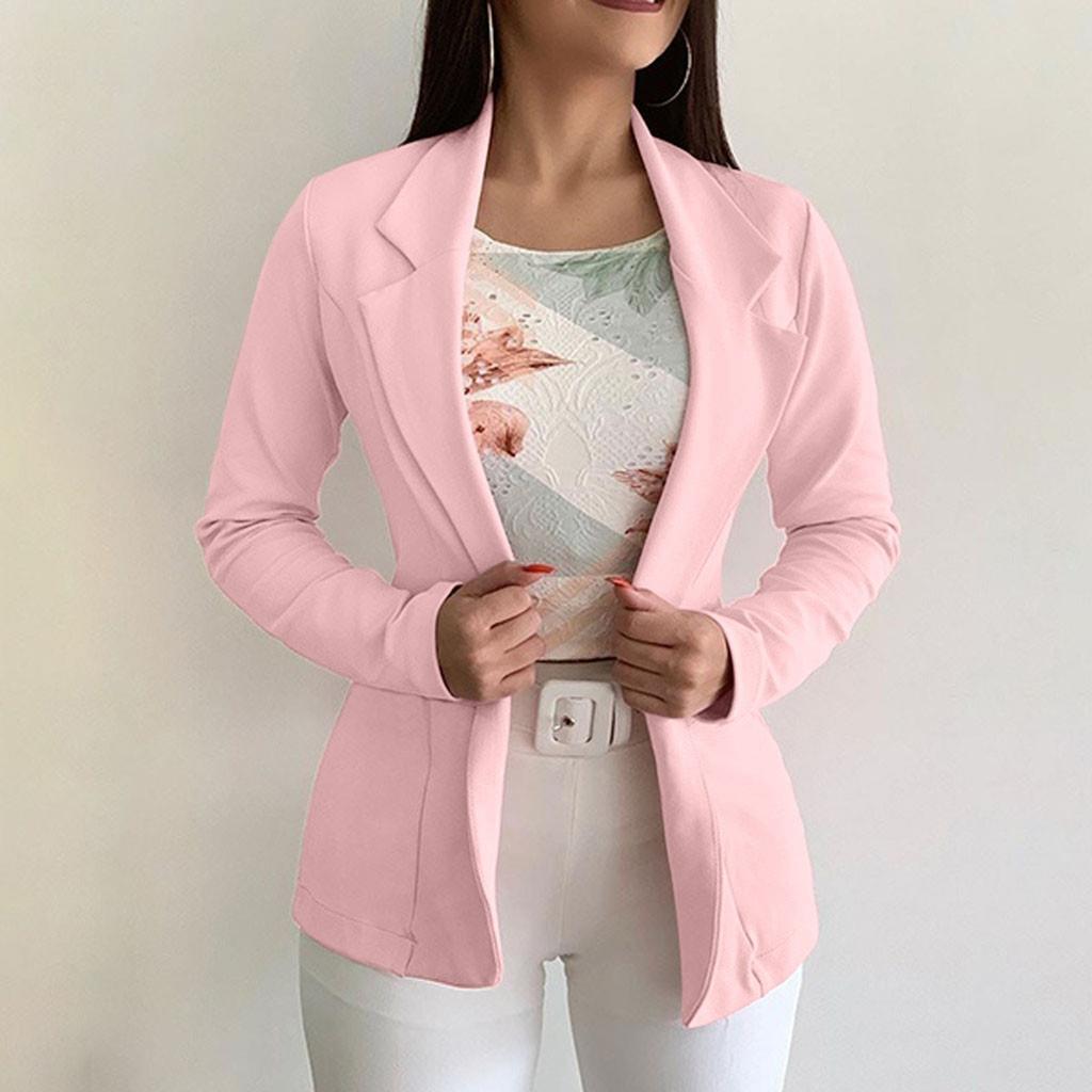 Γυναικείο επίσημο κοστούμι μακρυμάνικο μπλούζα με μασίφ ανοιχτές τσέπες μπροστά