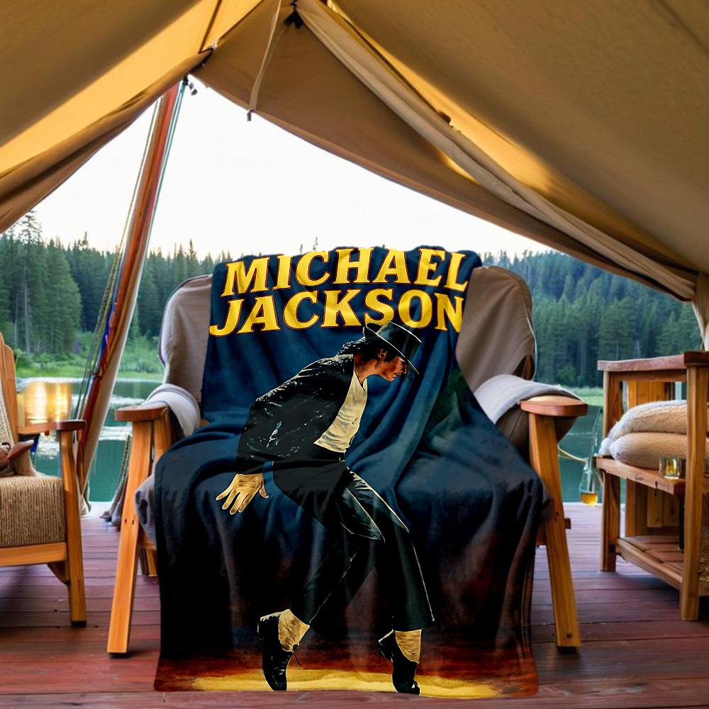 1pc Michael Jackson Outdoor Blanket Lightweight Flannel, Soft & Warm, All-Season Use for Sofa, Outdoor, Camping, Living Room, Office078