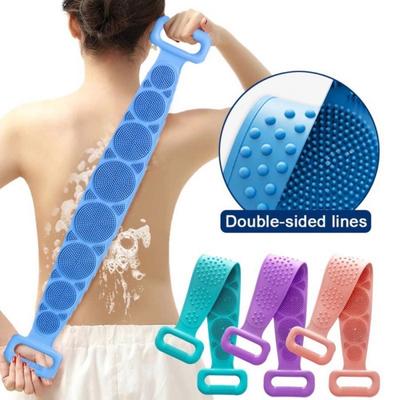 Siliconen Lichaamsborstel Dubbelzijdig Sterk Douche Lange Strip Rugschrobben Handdoek Voor Schrobben Lichaam Exfoliërende Spons Massage Schoonmaakgereedschap