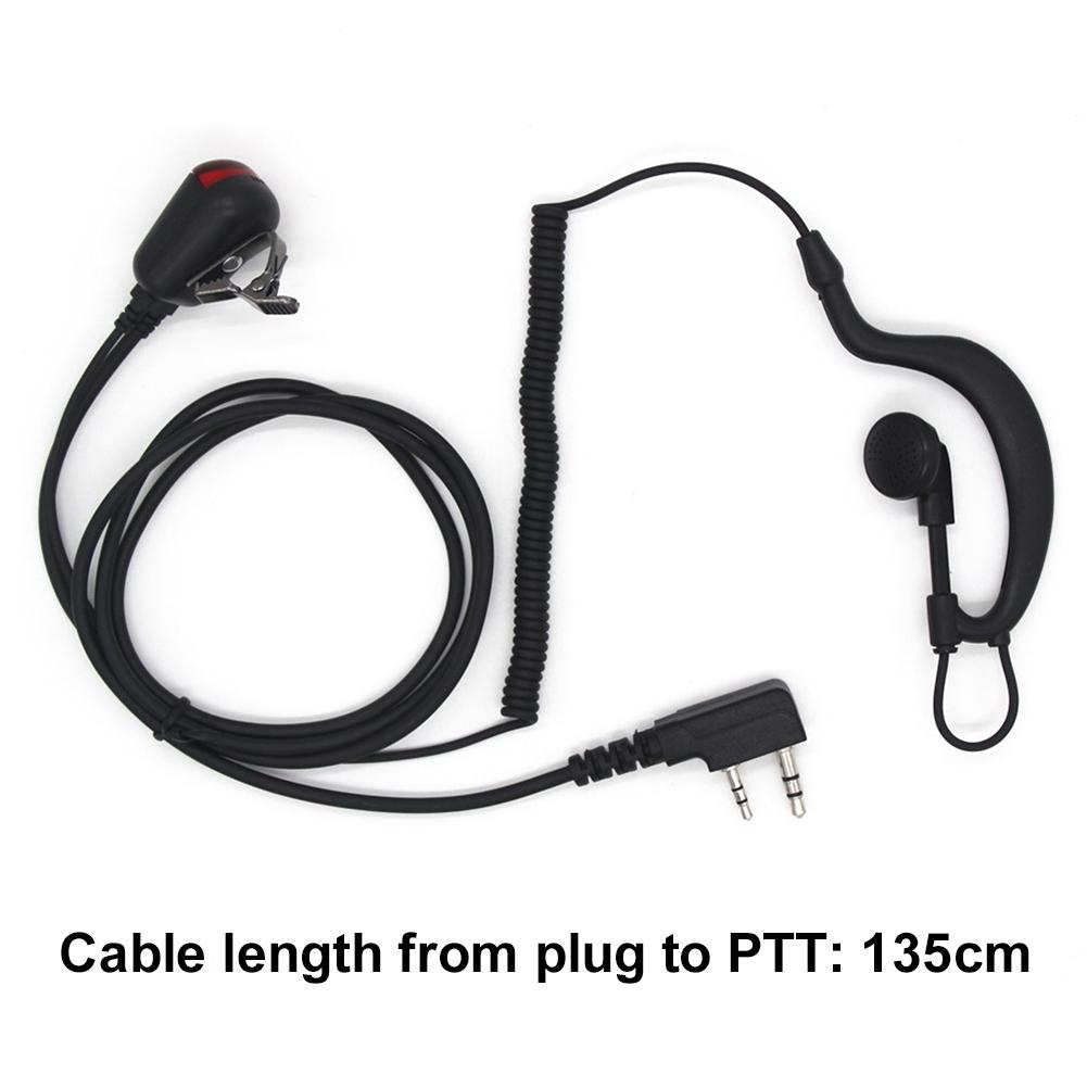 K Plug Walkie Talkie Earpiece with Mic 2 Pin PTT Microphone Headset Earpiece Ear Hook Earpiece for Baofeng BF-777S/888S UV-5R