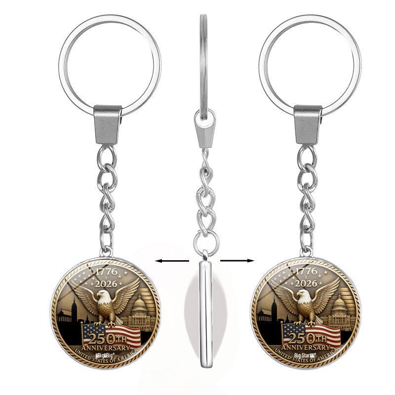 250th US Independence Day Rotating Alloy Keychain Gift