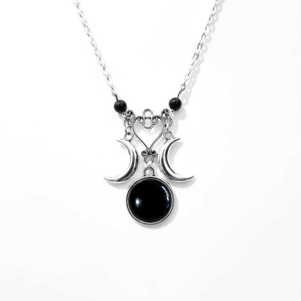Goddess Moon Jewelry Necklace With Antiqued Zinc Alloy Pendant For Art Lovers