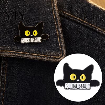 Versatile Cat Decoration Pin Black Themed Brooch, Anti-Rust Lightweight Lapel Pin, Cartoon Badge Accessories for Clothing Bag Party Jewelry
