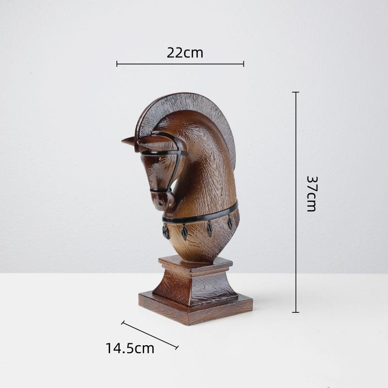 Harz-Handwerkssachen Simulierte Tier-Skulpturen Retro-Pferde-Skulpturen Pferdeköpfe Pferdeförmige Statue Heimdekoration