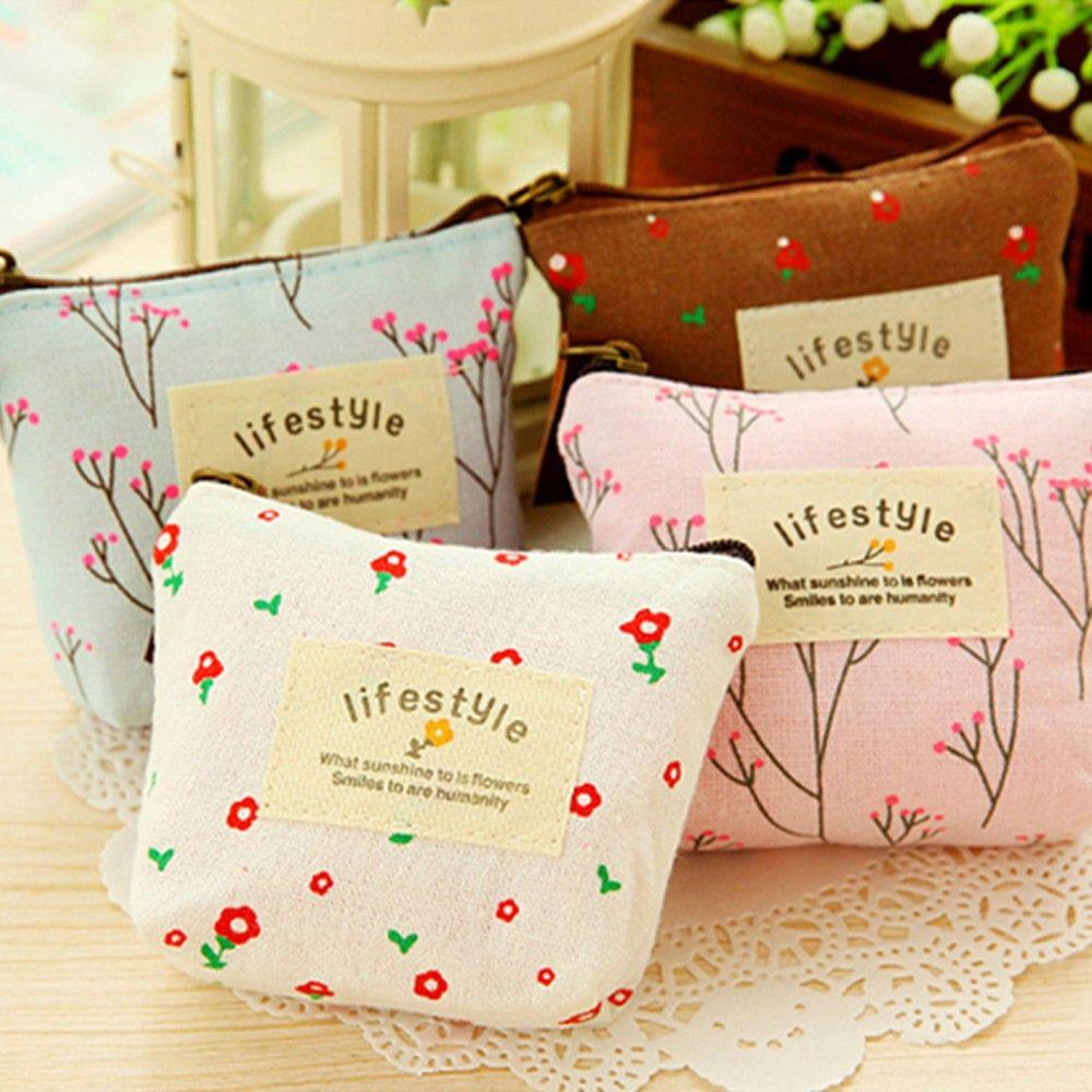 Beautiful Key Case Floral Money Holder Credit Card Pouch Flower Wallet Handbag Zip Purse Coin Bag