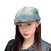 Retro and old anti-wearing denim forward hat female face peaked cap newsboy hat spring and autumn versatile painter hat