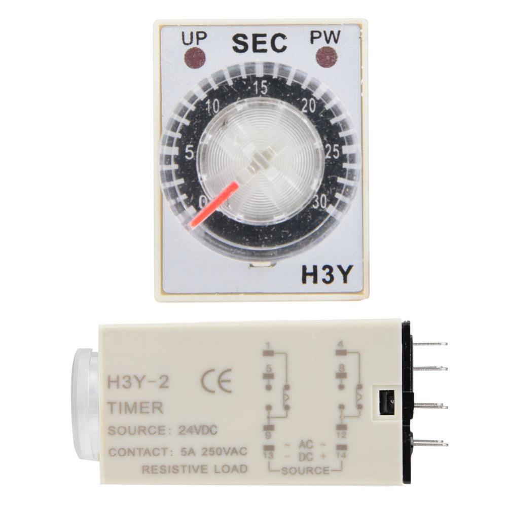 H3Y-2 Delay Timer 24VDC Time Switch 24V Precision Timing Time Relay  Electrical Systems