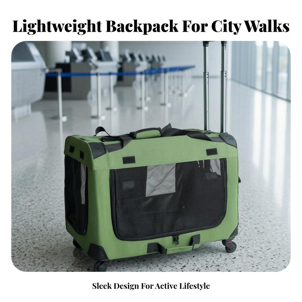 Pet Carrier Backpack with Wheels Soft-Lined Sturdy for Cats