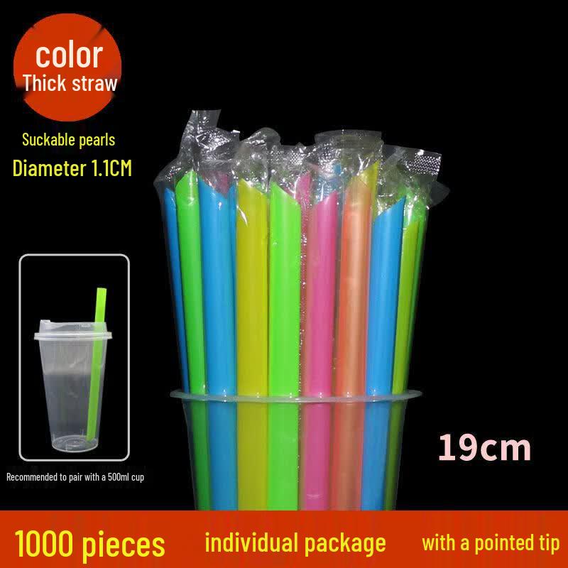 Ru Han 19cm Colorful Thick Disposable Straws