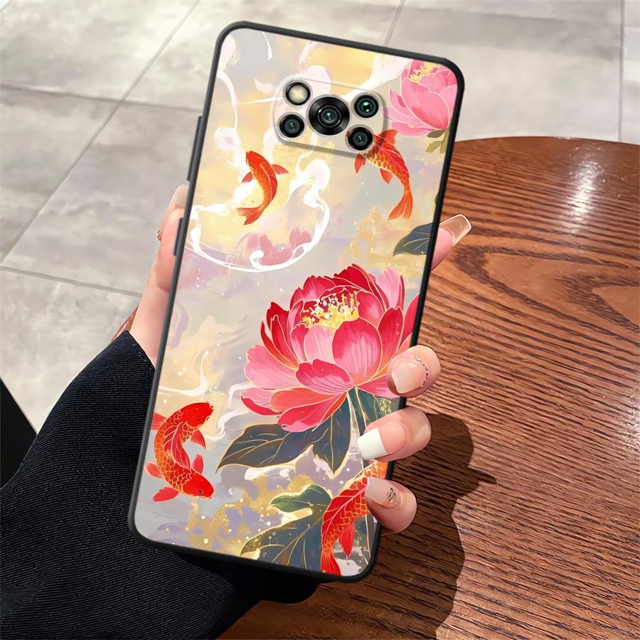 

Чехол для Xiaomi Poco F8 M3 M4 M7 F1 C50 C61 M5 X3 X4 X5 X7 Pro F3 C71 C75 Funda Чехол для телефона Масляная живопись Цветок Poco C51