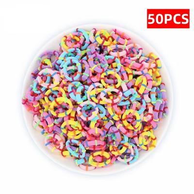 50 szt. Urocza dziecięca gumka do włosów tęczowa mini gumka 2 cm elastyczna opaska na głowę dziewczęca modna elastyczna mała gumka