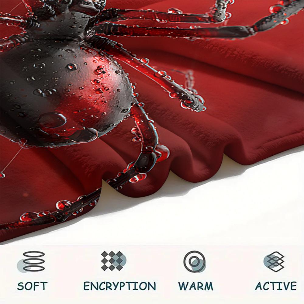 Spider Print Flannel Blanket, High quality Comfortable for All Seasons, Home Decor, Warmth and Comfort, Perfect for Christmas Gifts