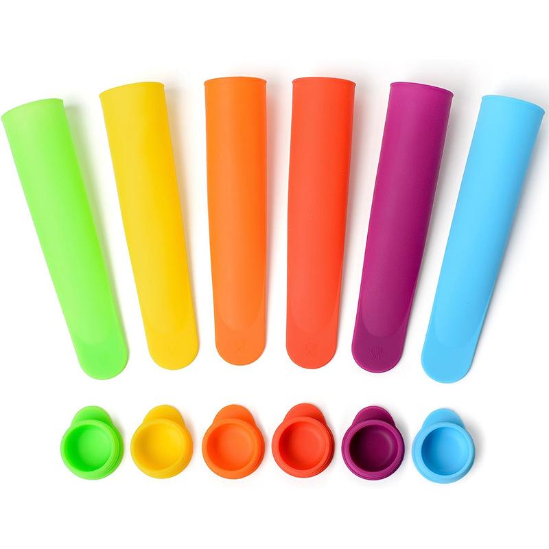 Creative DIY Silicone Popsicle Molds with Lids, Small Size, 6 Colors - Ice Cream and Snow Bar Sticks Included