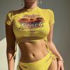European And American Swimsuit Suit Short-Sleeved Shirt New Split Bikini Swimsuit Women'S Bikini