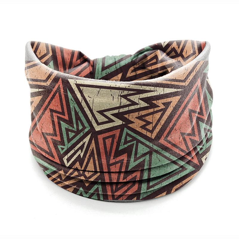 European American Women's Hair Band African Print Pattern Wide Edge Elastic Knot Sports Yoga Headband Women's Headwear Hair