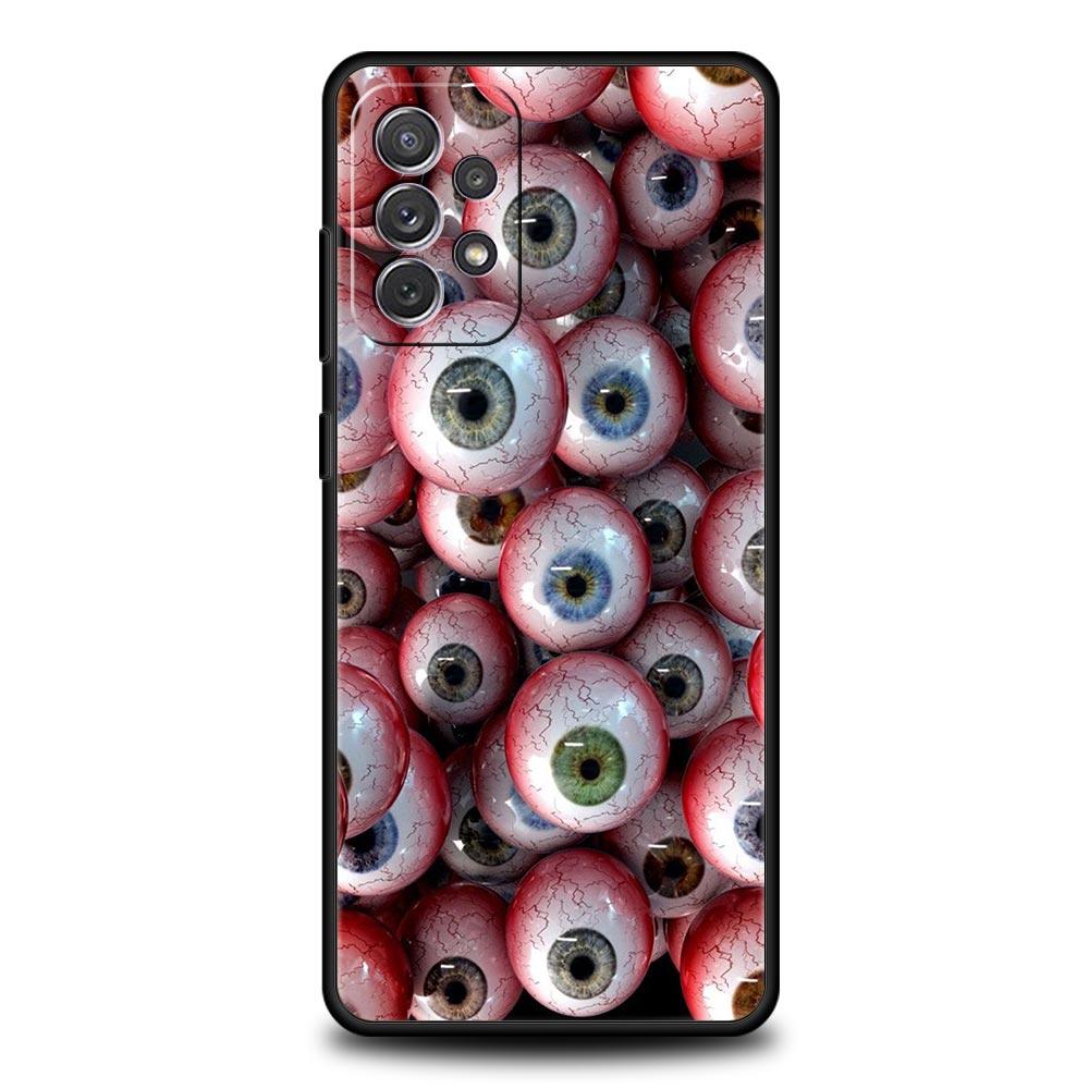 Scary Devil Eye Pattern Phone Case for Samsung A17 A13 A15 A25 A35 A51 A55 A71 A21S A11 A31 A41 A23 A53 A73 5G A03S A05s Cover