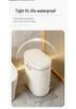 Press-Type Trash Can with Lid and Wheels for Bathroom Crevice