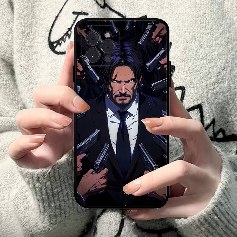 1pc Classic J-john Movie W-wick Phone Case For Iphone 17 Air 16 15 14 13 12 11 Pro Max 16 15 14 Plus TPU Soft Case