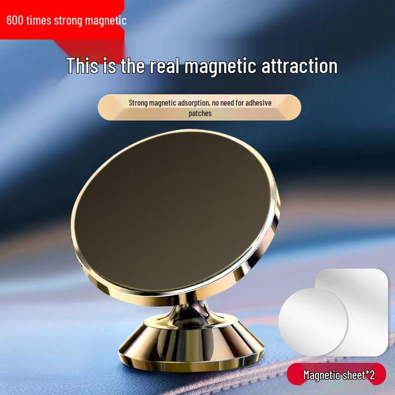 Premium Magnetic Car Phone Holder with Adhesive and Suction Cup Features 100 Magnetic Force Upgrade