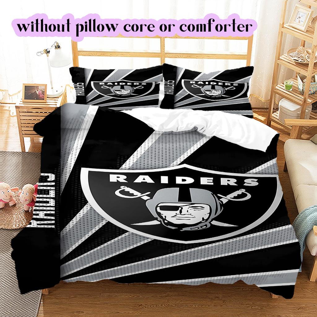 Las Vegas Raiders Vzor Povlečení Přikrývka Sada Povlak na přikrývku Povlak na polštář Domácí Dekorace Narozeninový Dárek (1 * povlak na peřinu + 2 * povlak na polštář, bez jádra)