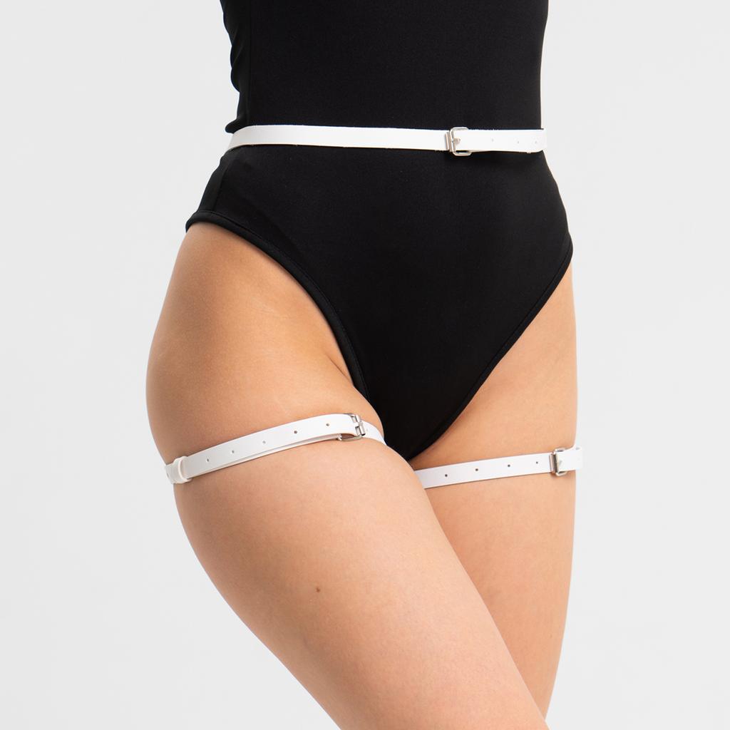 Women Sexy Garter Belt Harness Lingerie Body Stockings Leg Harness Fetish Erotic Rave Sword Belts Goth Bodysuit