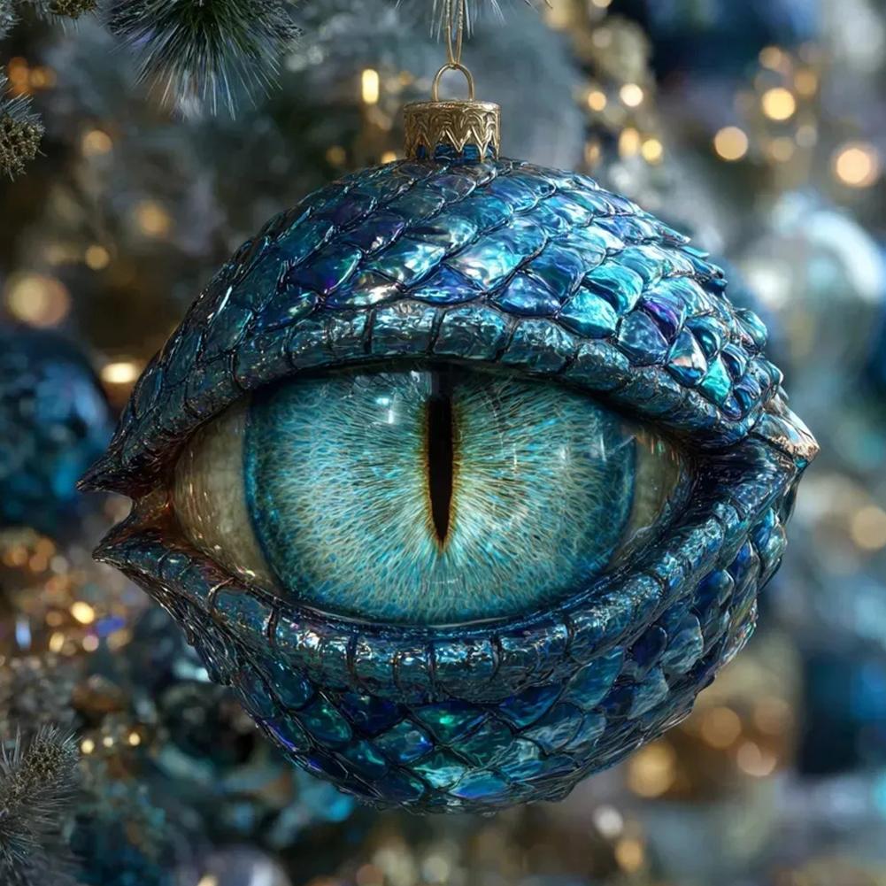 2D Dragon Eye Shaped Acrylic Christmas Ornament Dark Gift Christmas Festive Hanging Small Christmas Cookie Decoration Ornam Z9W8