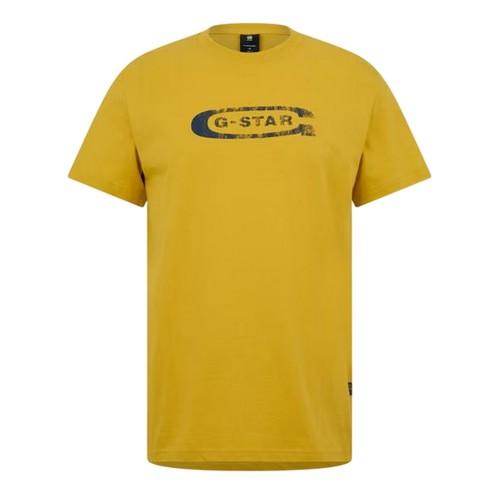 G-Star Mens Distressed Logo Regular T-Shirt