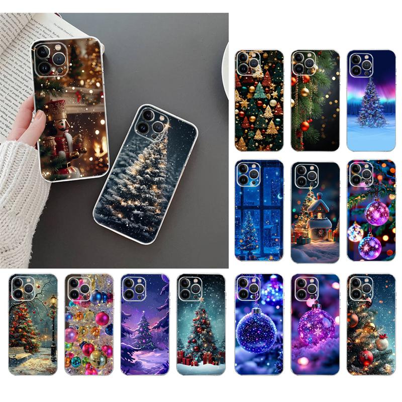 Merry Christmas Tree Phone Case Carcasa Funda For iPhone 17 Pro Max Air 16 15 14 13 Pro Max 15 16 Pro 15Plus Case