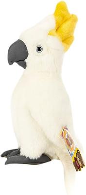 [Qingyun LEE] Realistisches Plüschpapagei Vogel Stofftier, Geschenk, Körperkissen, Papagei, Plüsch, Flauschig, Niedlich, Weiß