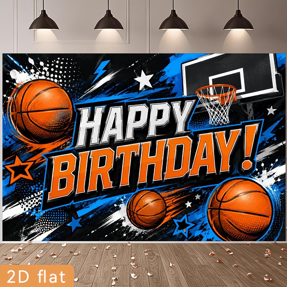 2D planar flag, 2D plane - 1 piece of 2D flag - Basketball theme birthday party banner backgroundXY