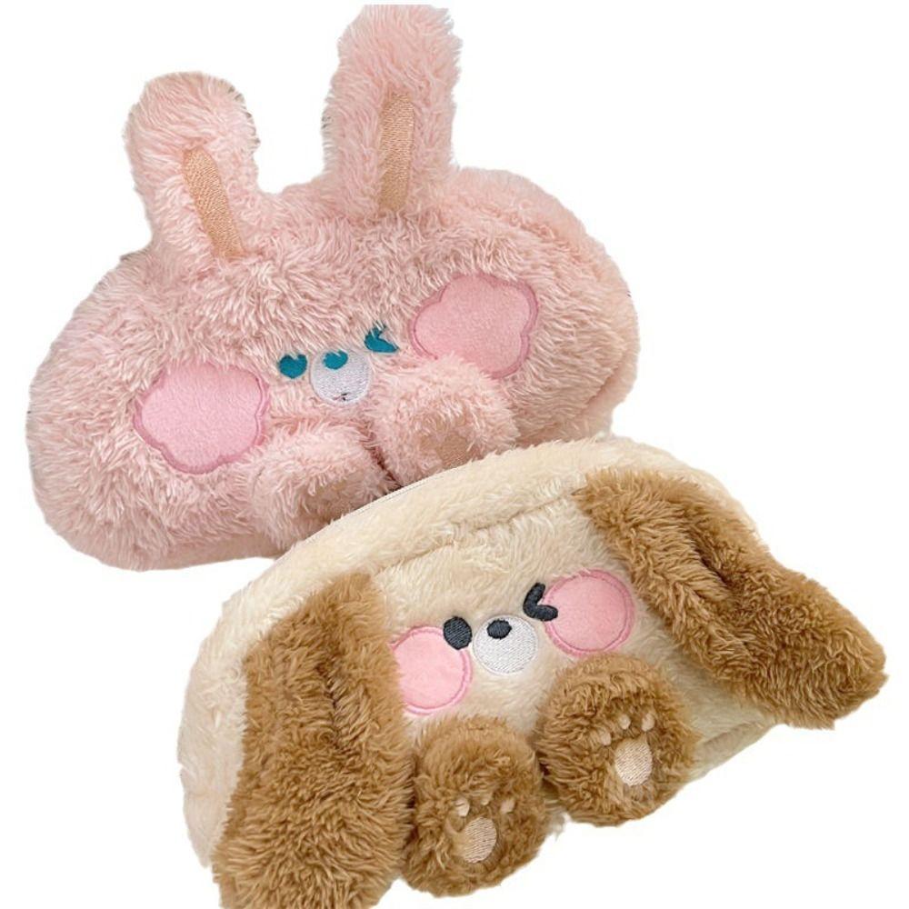 Frog Bear Rabbit Cartoon Plush Pencil Pouch Stuffed Frog Plush Pencil Case  School Supplies