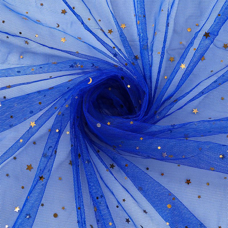 Stern und Mond Pailletten Mesh Stoff für DIY Deko-Projekte