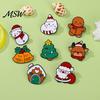 Snowman Jewelry Christmas Cartoon Enamel Brooch, Santa Claus Elk Tree Badge Pin, Holiday Party Favors Bags Scarves Clothes Decorative Accessory