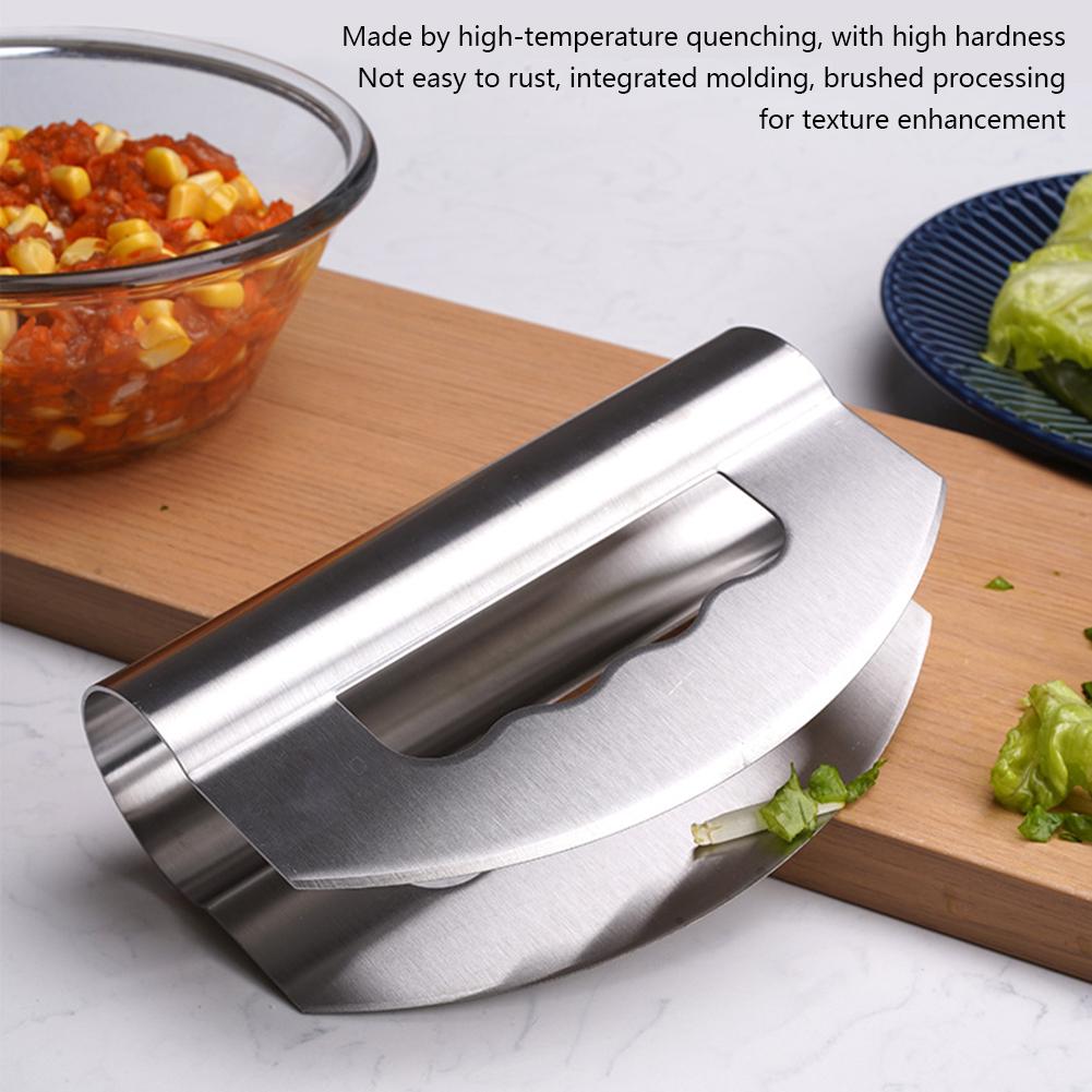 Salad Chopper With Protective Cover Stainless Steel Double-head Cut Salad Chopper For Home Kitchen