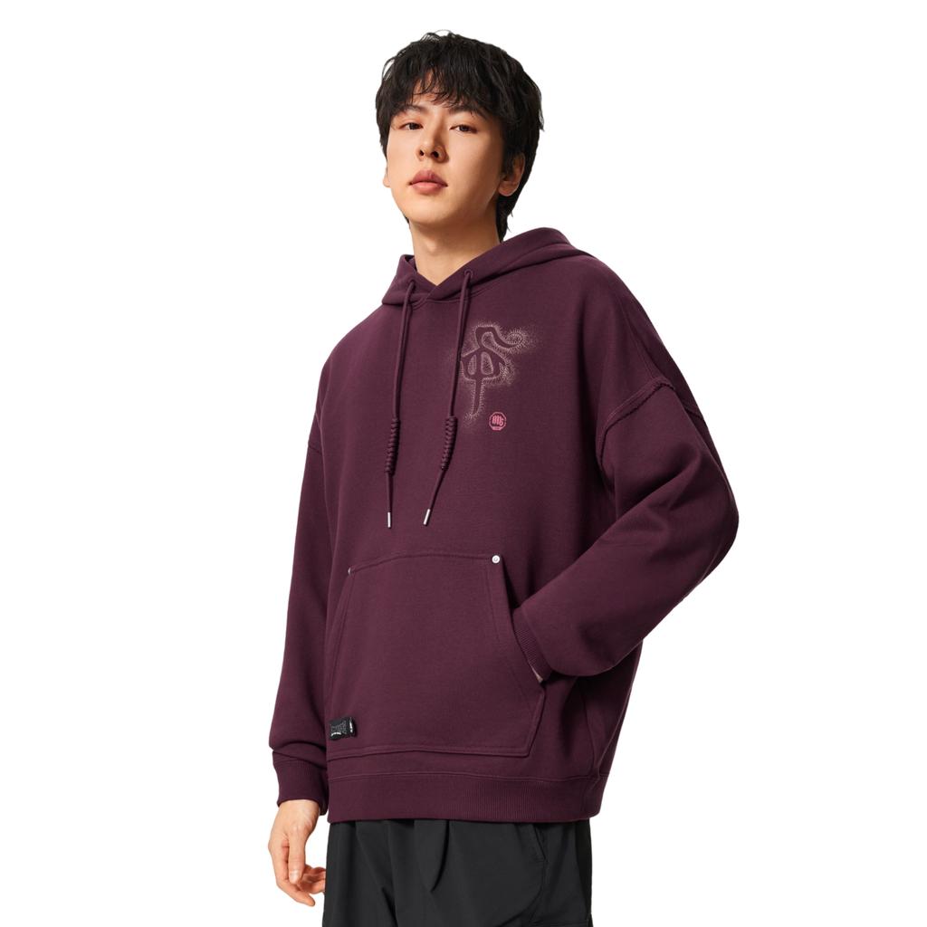 Li Ning Badfive Buchstaben-Print Sport-Hoodie Herren Hoodies AWDVG63-2